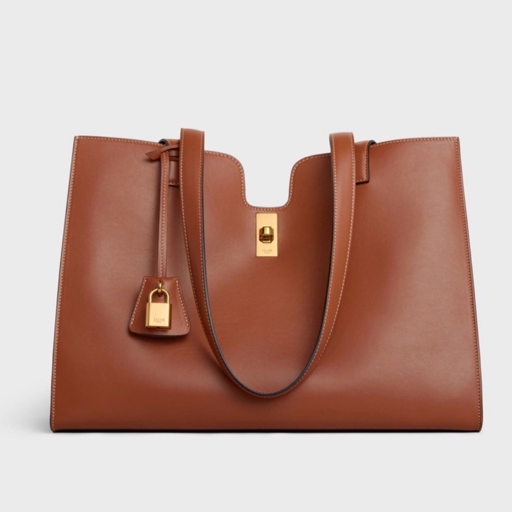 NWT Celine Cabas16 Tan Leather Tote Bag